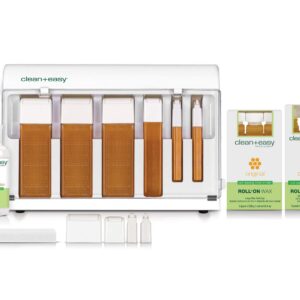 Clean + Easy Roll On Wax Kit (120V) - Complete Waxing Face and Body Hair Removal, Wax Roller Kit for Flawless Skin, Top Pick for Estheticians