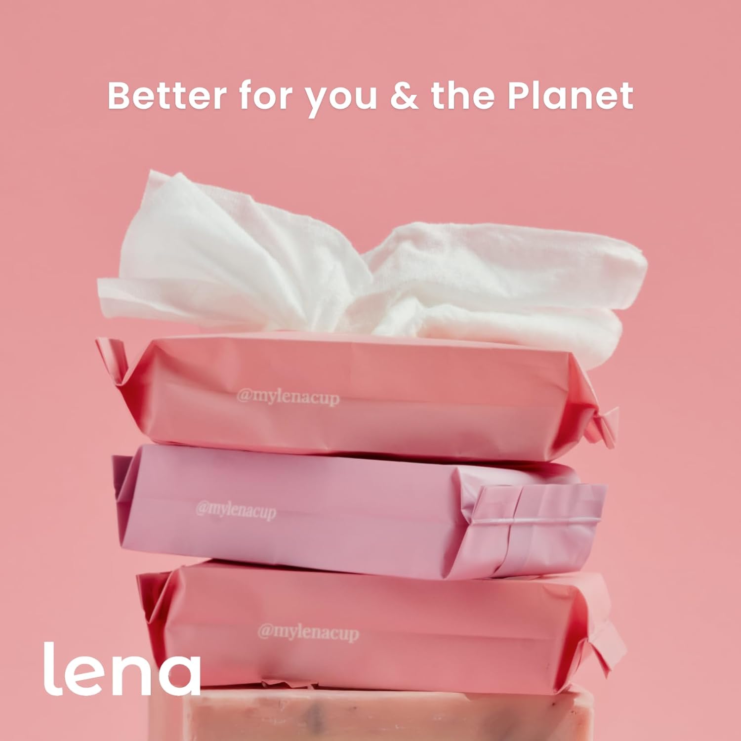 Lena Menstrual Cup & Disc Cleansing Wipes - Travel Essentials for Women & Girls - pH Balanced, Unscented Feminine Wipes for Periods & Intimate Care - Discreet & Travel Friendly - 32 Count - Image 4