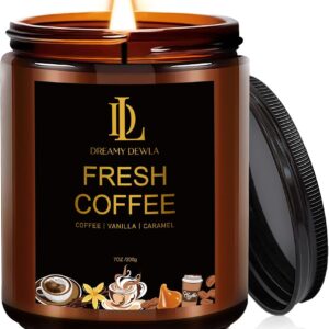Fresh Coffee Candles, Coffee Scented Candle, Natural Soy Candles for Home Scented, Long Lasting with 50 Hour Burn Time, Gifts for Men Women
