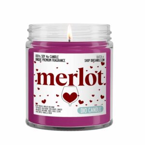 Merlot Scented Candle - Smells Like Merlot Red Wine - 100% Naturally Vegan Soy and Premium Fragrance | Great Gift | Handmade in Denver, Colorado (4oz Glass Jar)