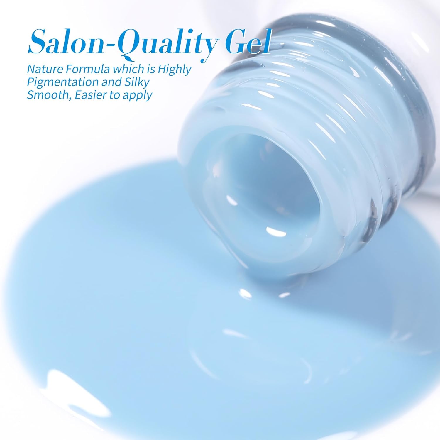 BORN PRETTY 4th of July Gel Nail Polish Blue Series,Jelly Transparent,Cat Magnetic Eye,Shimmer Glitter Holographic Blue Gel Polish Kit for Salon Manicure and Nail Art DIY at Home 6Colors - Image 6