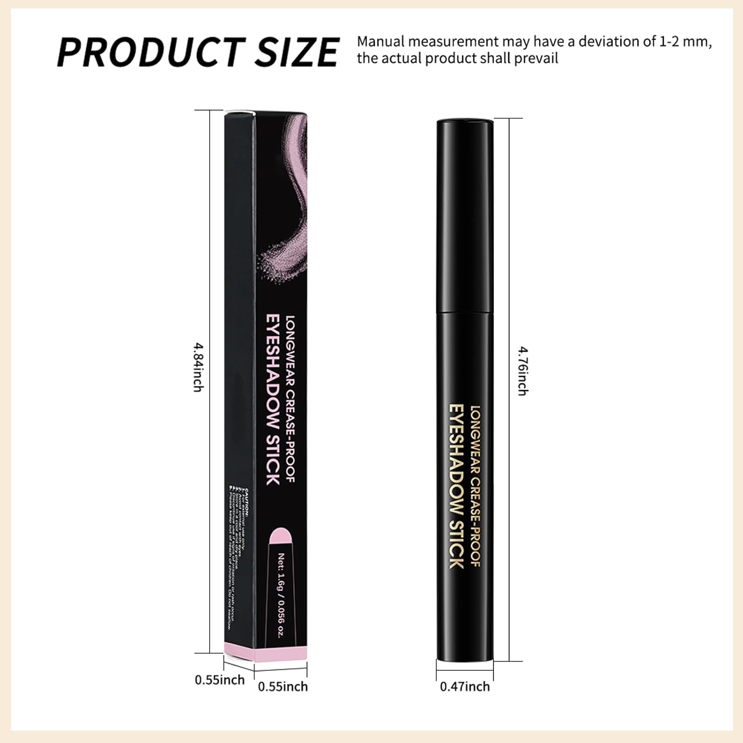 Erinde Waterproof Cream Eyeshadow Stick 01 Caramel, Long-Lasting and Blendable, Vegan - Image 7
