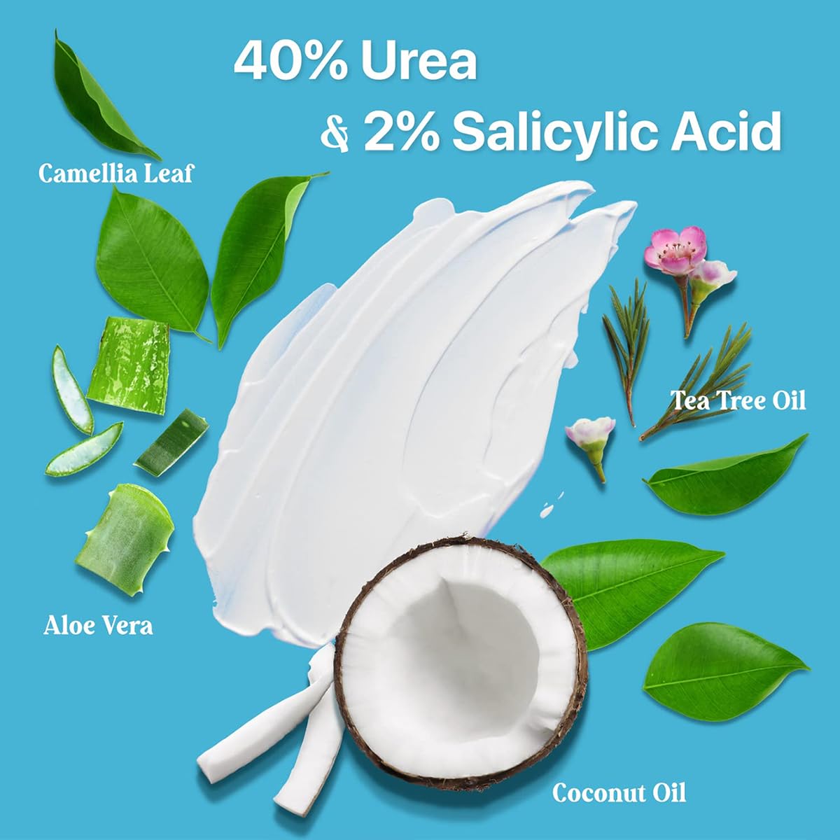 40% Urea Cream Contains Salicylic Acid and Is Suitable for Cracked Heels, Feet, Elbows, and Hands. Foot Cream Is Rich in Hyaluronic Acid, Tea Tree Oil, Etc- 113g/4.0oz - Image 3