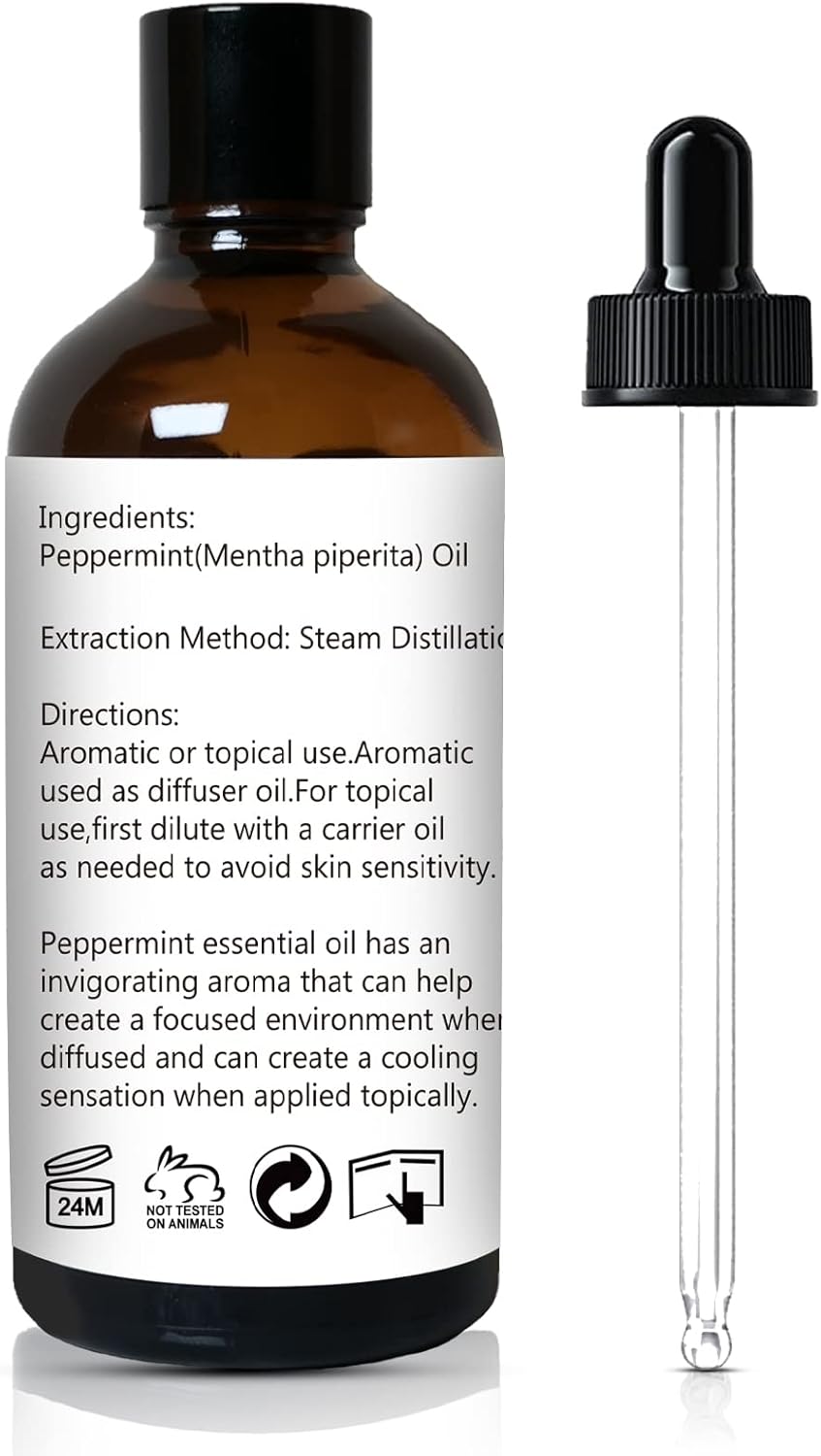 100ml 100% Pure Peppermint Essential Oil for Diffuser, Hair, Spray, Soap, Body Wash - Image 2