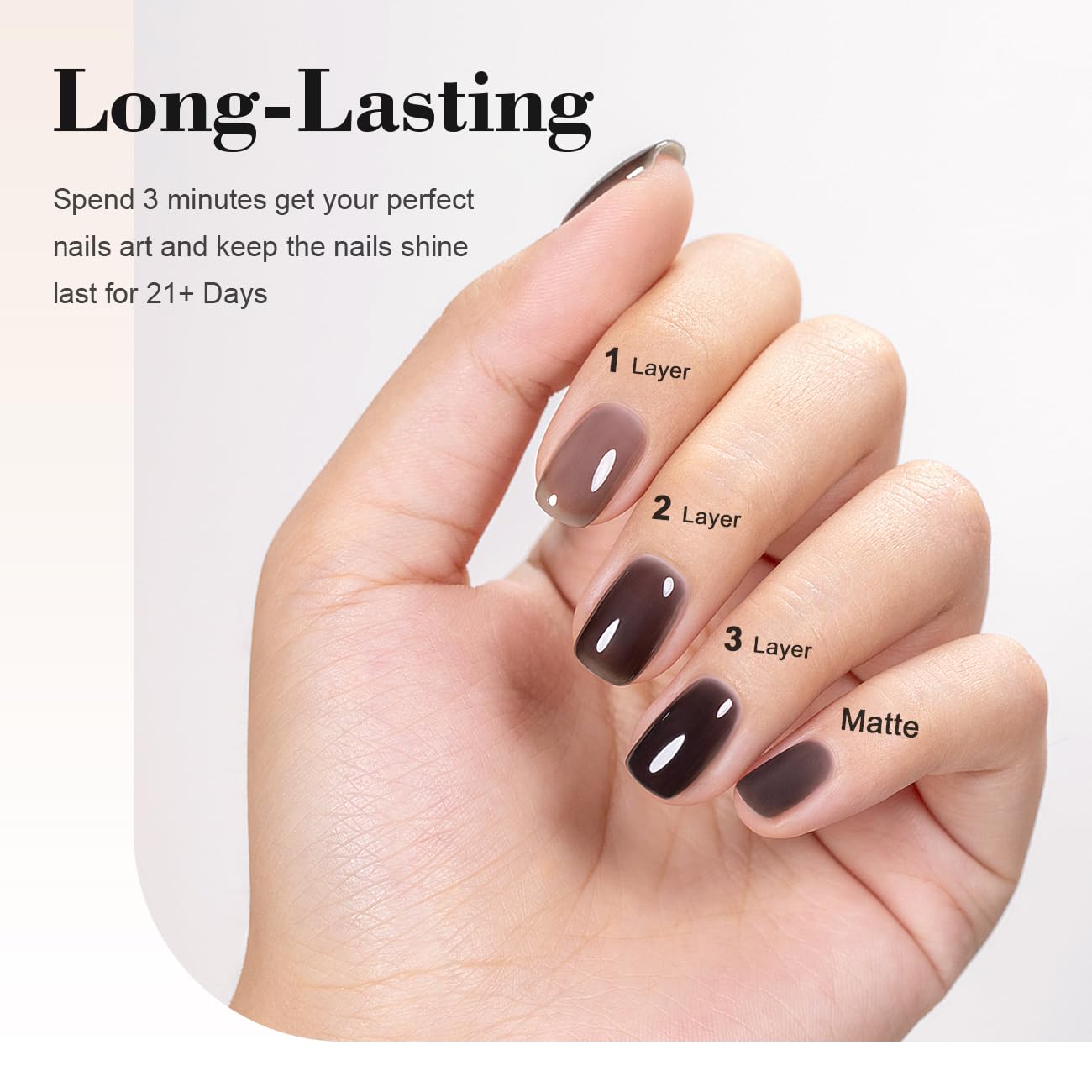 RARJSM Jelly Black Nude Gel Nail Polish Sheer Black Clear Glass Gel Polish Neutral Transparent Crystal Colors Nail Gel Polish 15ml Single Bottle Soak off UV LED Cured for Home Salon DIY Manicure - Image 5