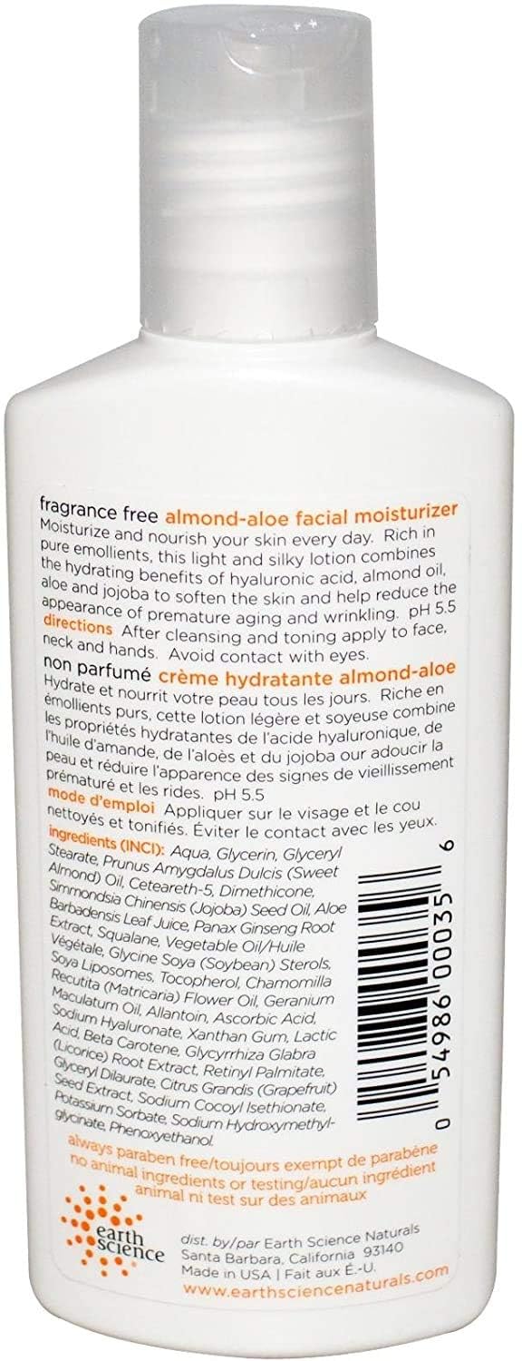 Earth Science Fragrance-Free Almond-Aloe Moisturizer 5 fl oz Daily Hydration - Image 2
