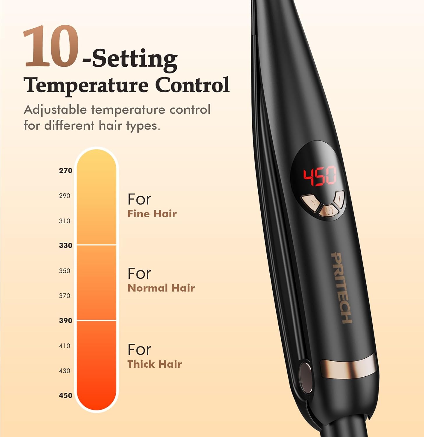 Small Flat Irons for Short Hair, 3/10" Thin Flat Iron for Short Hair, Pixie Cut and Bangs, Negative Ions Small Hair Straightener for Edges with 10th Adjustable Temp. Auto Shut Off - Image 5
