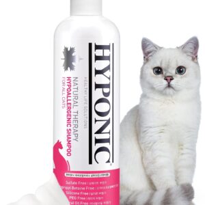 HYPONIC Hypoallergenic Premium Shampoo for All Cats (Scented, 10.14 oz) - Cat Shampoo for Dry Skin, Dandruff, Allergy