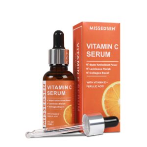 Vitamin C Serum For Face Brightening Serum Anti Aging Formula with Vitamin C, Hyaluronic Acid, Vitamin E, Ferulic Acid Skin Care for Dark Spots, Oily, Wrinkles and All Skin Types 1 Fl Oz