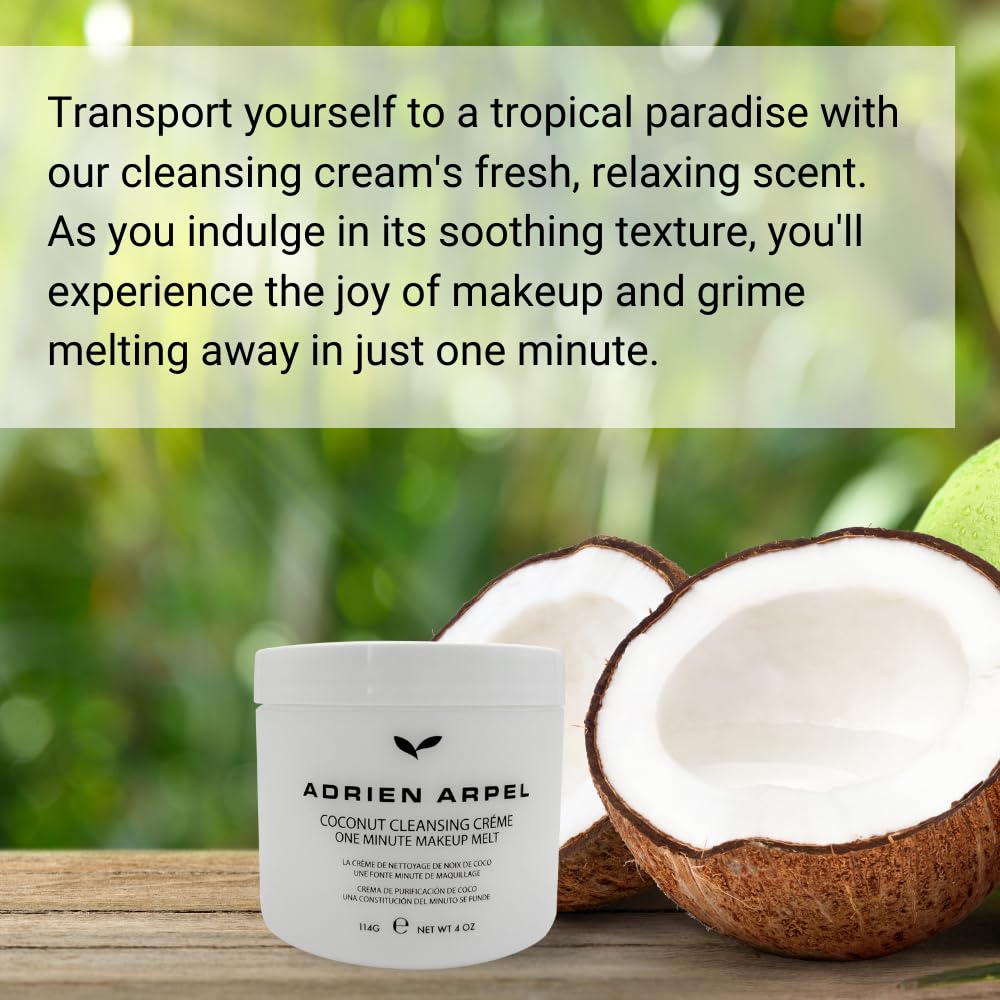 Adrien Arpel Coconut Cleansing Crème 4 oz Facial Cleanser and Makeup Remover for Sensitive Skin - Image 5