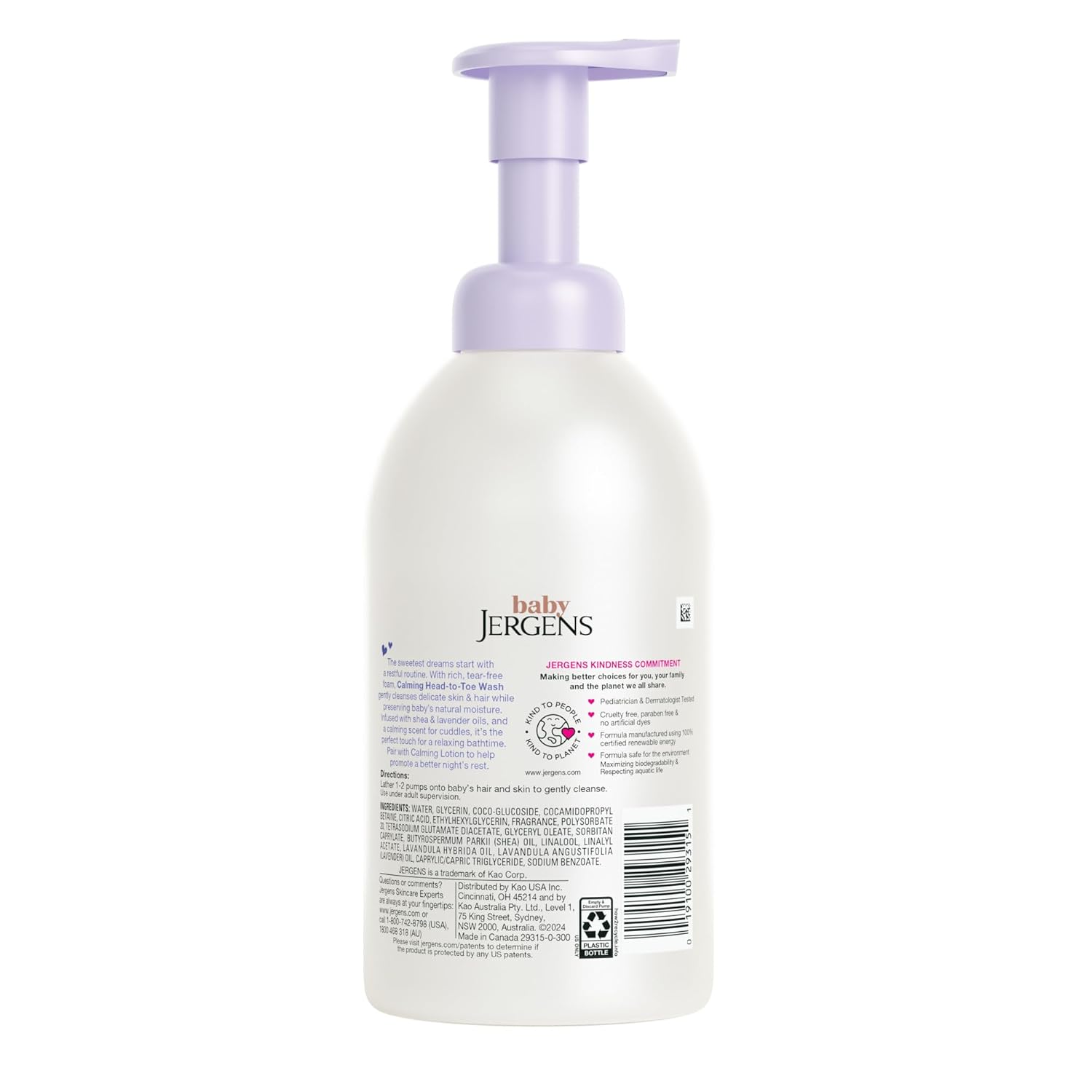 Jergens Baby Calming Tear-Free Foaming Head to Toe Wash 18 Fl Oz - Image 2