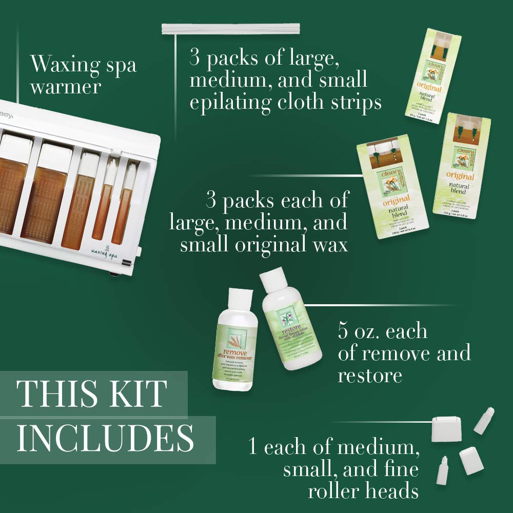 Clean + Easy Roll On Wax Kit (120V) - Complete Waxing Face and Body Hair Removal, Wax Roller Kit for Flawless Skin, Top Pick for Estheticians - Image 4