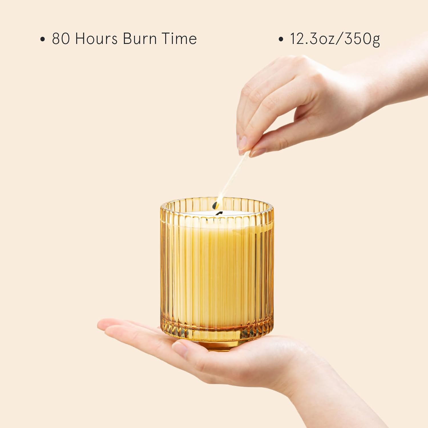 LA JOLIE MUSE Sandalwood Patchouli Luxury Scented Candle 12.3oz Glass Jar 80 Hour Burn - Image 4