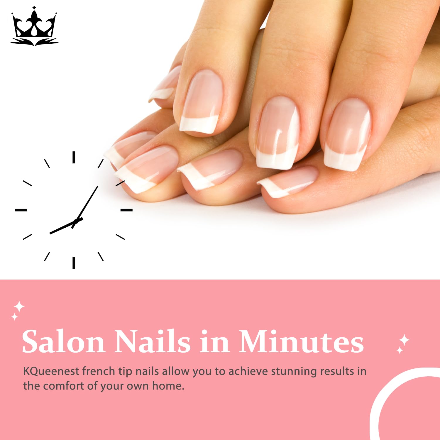 Hot Pink French Tip Press on Nails Short Square Nails Press ons French Tip Glue on Nails for Women DIY Acrylic French Nails Short Gel Nails, Natural Thick Extra Short French Fake Nails 30Pcs 15 Sizes - Image 5