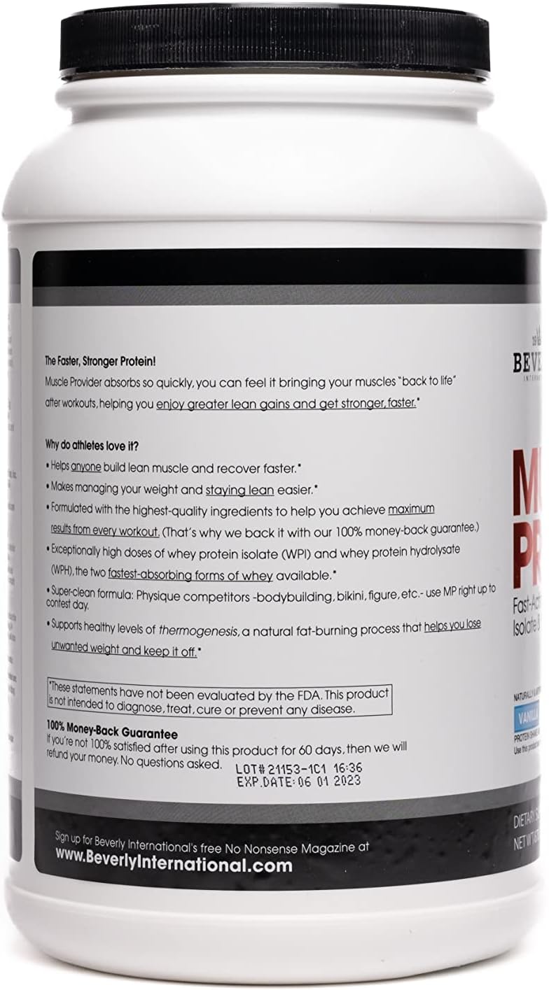 Beverly International Muscle Provider Vanilla Whey Protein Powder 30 Servings for Lean Muscle Recovery - Image 3