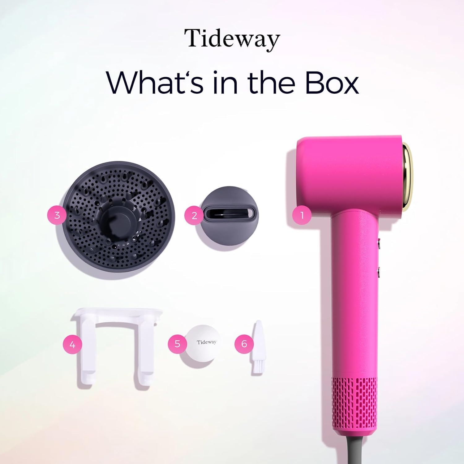 Tideway H11 Pink Hair Dryer 110000 RPM Lightweight, Low Noise, Smart Temp Control - Image 9