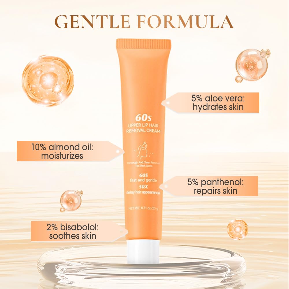 Gentle Painless Hair Removal Cream for Women Face and Body with Scraper 100ml - Image 4