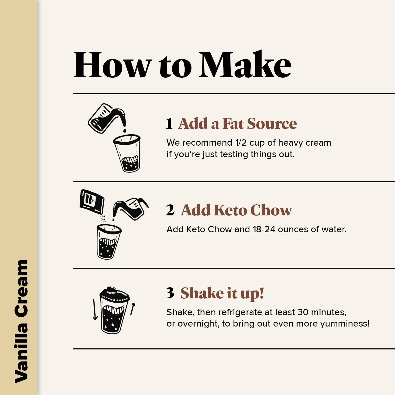 Keto Chow Vanilla Cream 16oz Nutritionally Complete Low Carb Dairy Free Meal Replacement Shake Powder - Image 7