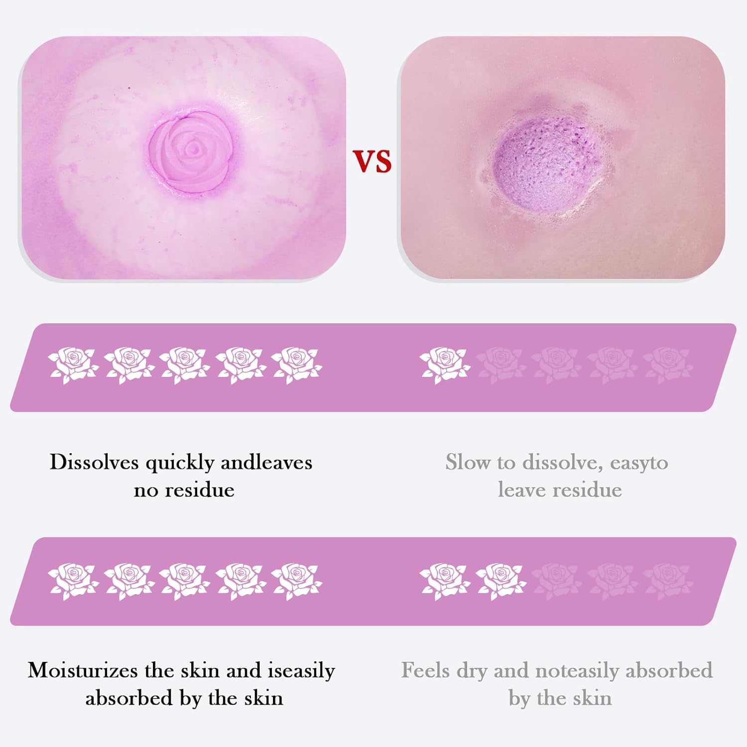 30 Pcs Handmade Rose Bath Bombs with Natural Essential Oils for Women Home Spa Gifts - Image 3