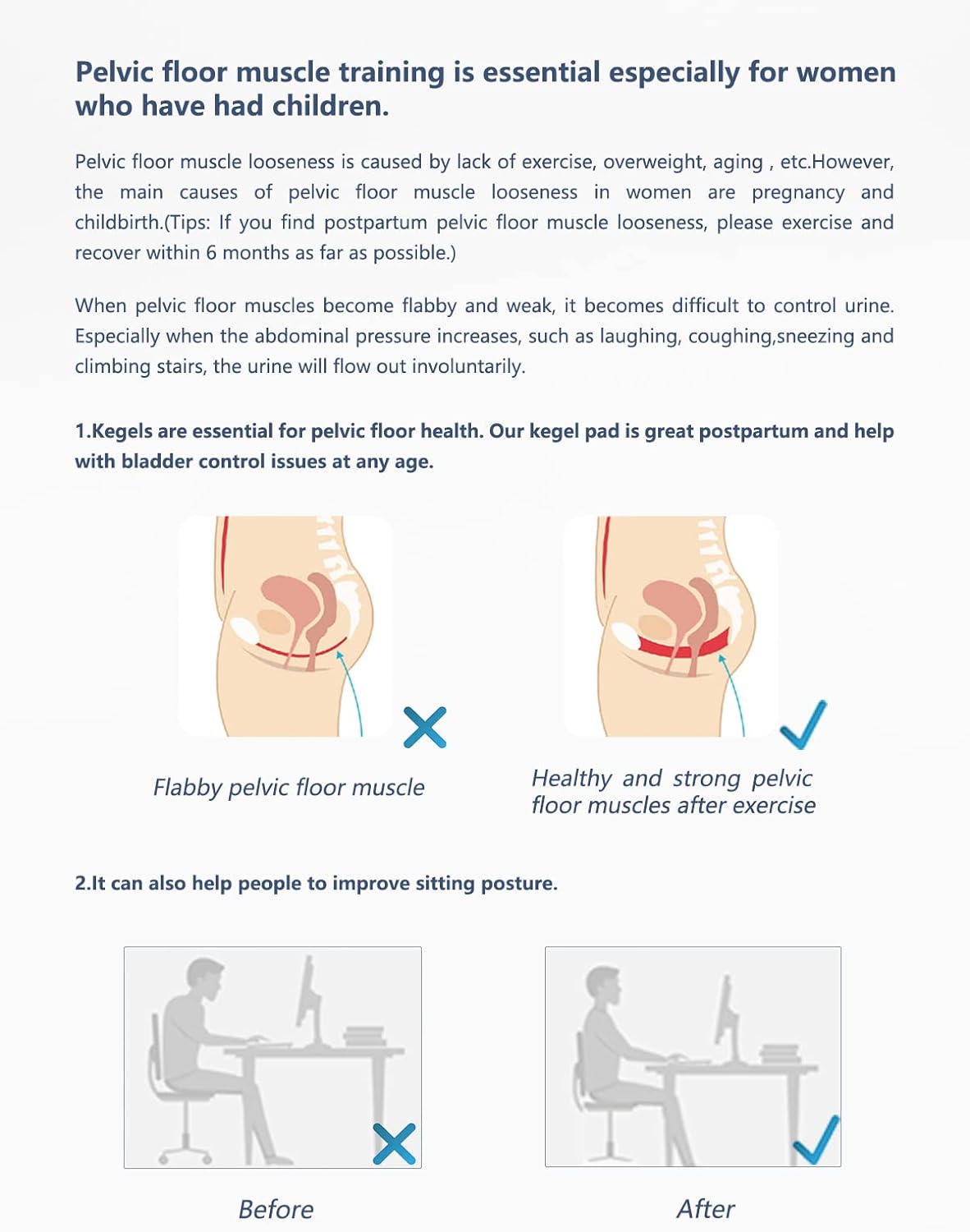 Pelvic Floor Strengthening Device Women,Pelvic Floor Muscle Training,Pelvic Floor Physical Therapy Use for Bladder Control and Pelvic Floor Exercise for Women and Men,Gray - Image 3
