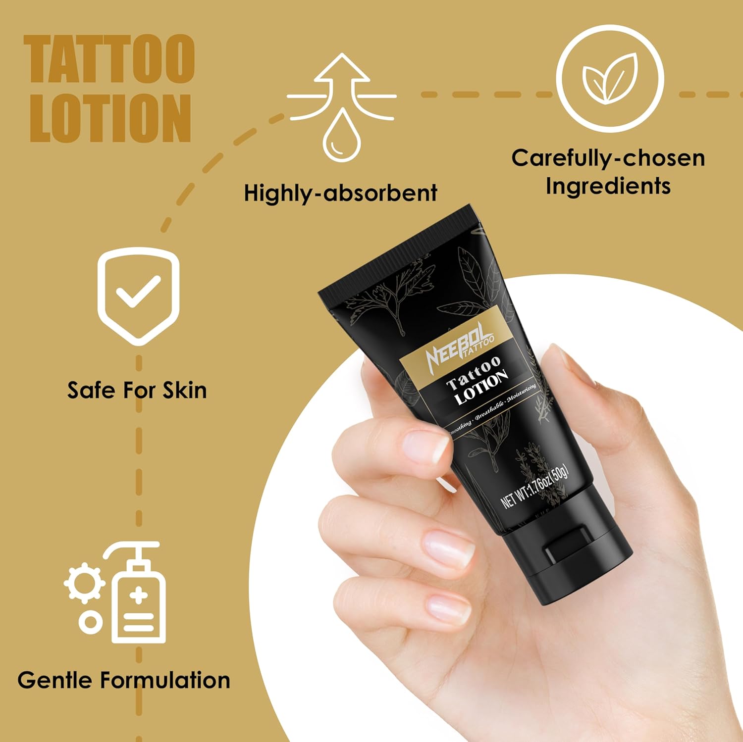 Neebol Tattoo Aftercare Kit Blue Soap Balm Lotion for Fast Healing and Vibrant Color - Image 2