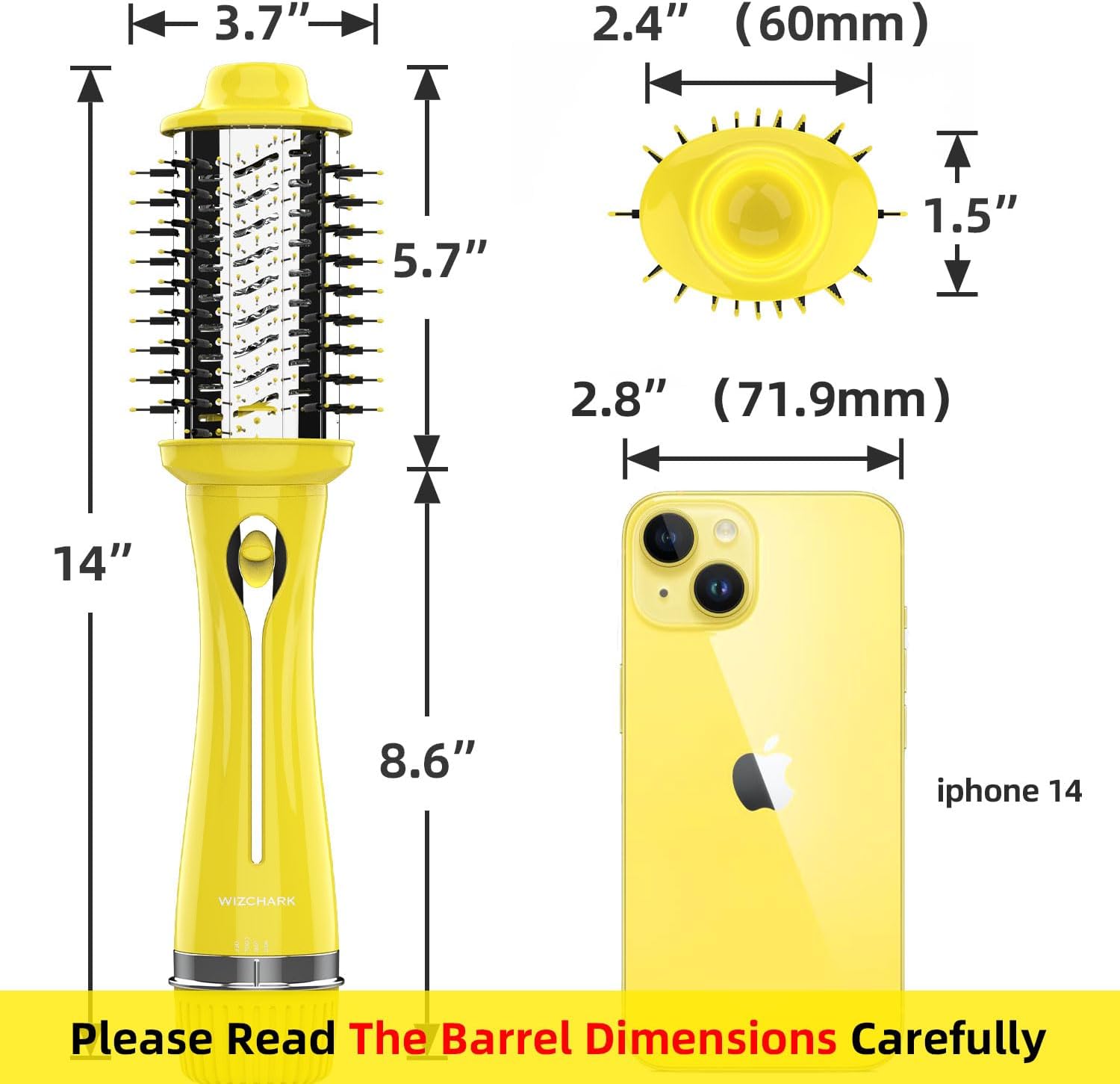 Dual Voltage WIZCHARK Hot Air Brush Volumizer & Ionic Blow Dryer Brush for Straight & Curling Hair, Oval Blowout Brush for Salon & Travel, 110V-240V - Image 8