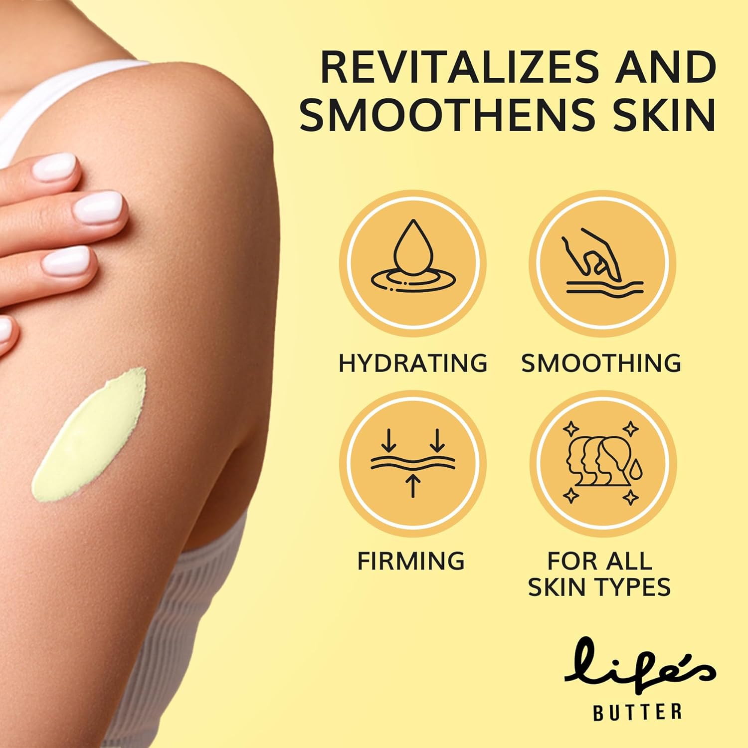 Life's Butter Anti-Cellulite Cream - 100% Natural - Made in USA - Cruelty-Free - Hypoallergenic - Best Cellulite Reduction - Skin Firming + Tightening for Women L-Carnitine + CoQ10 + Caffeine – 6oz - Image 3
