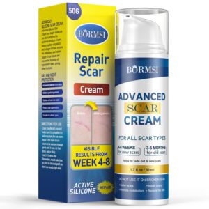 Scar Cream,Active Silicone Dimethicone Scar Gel Advanced Repairing New Old Scars for Surgical Scars,Stretch Marks,Burn,Keloid, Acne Treatment,1.76oz (50G)