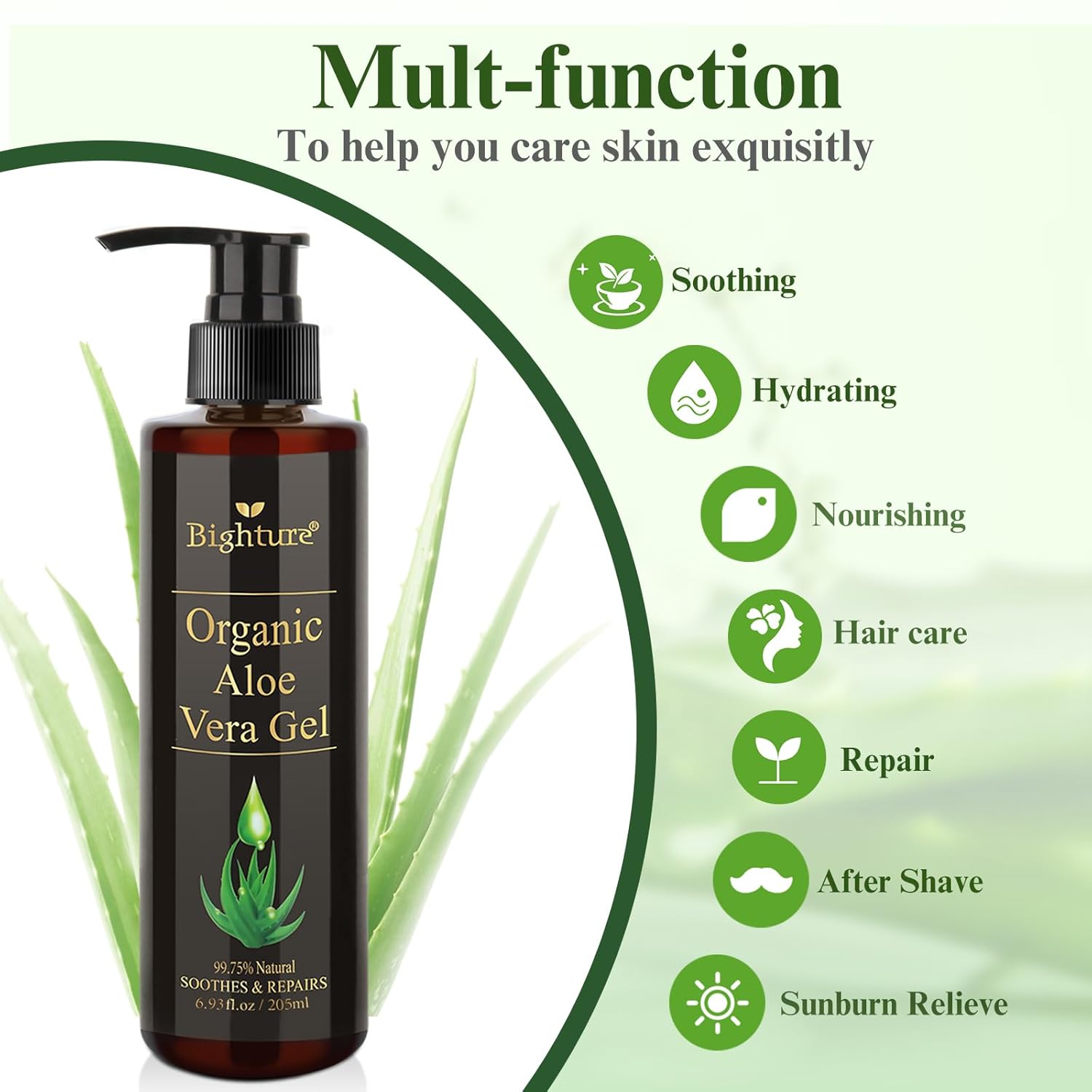 Soothing Aloe Vera Gel with Tea Tree Oil for Skin Hydration and Repair, 6.76 Fl Oz - Image 2