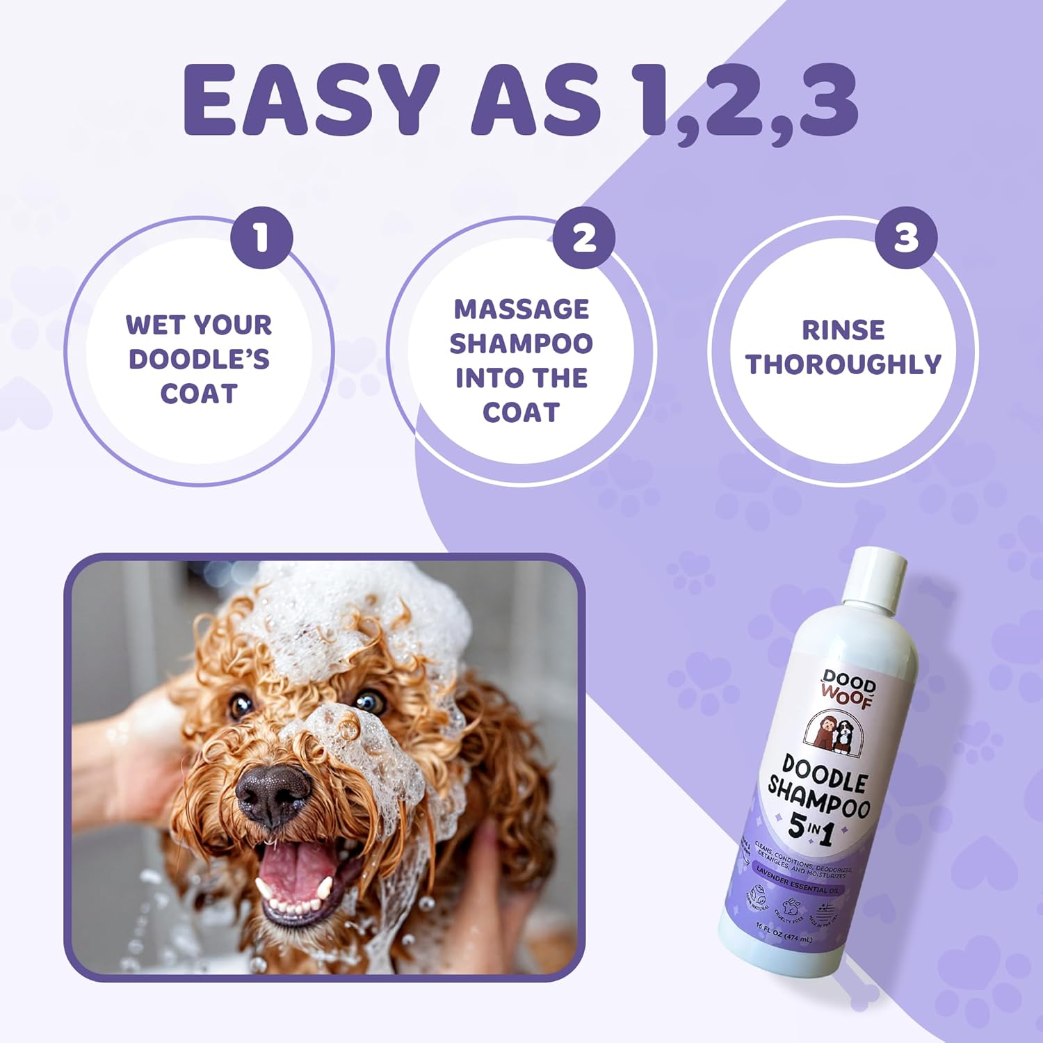 Dog Shampoo and Conditioner for Doodle | All Natural Dog Shampoo for Smelly Dogs | Sensitive Skin Pet Shampoo for Dogs| Goldendoodle, Doodles, Poodle, Puppy Shampoo and Conditioner - Image 4