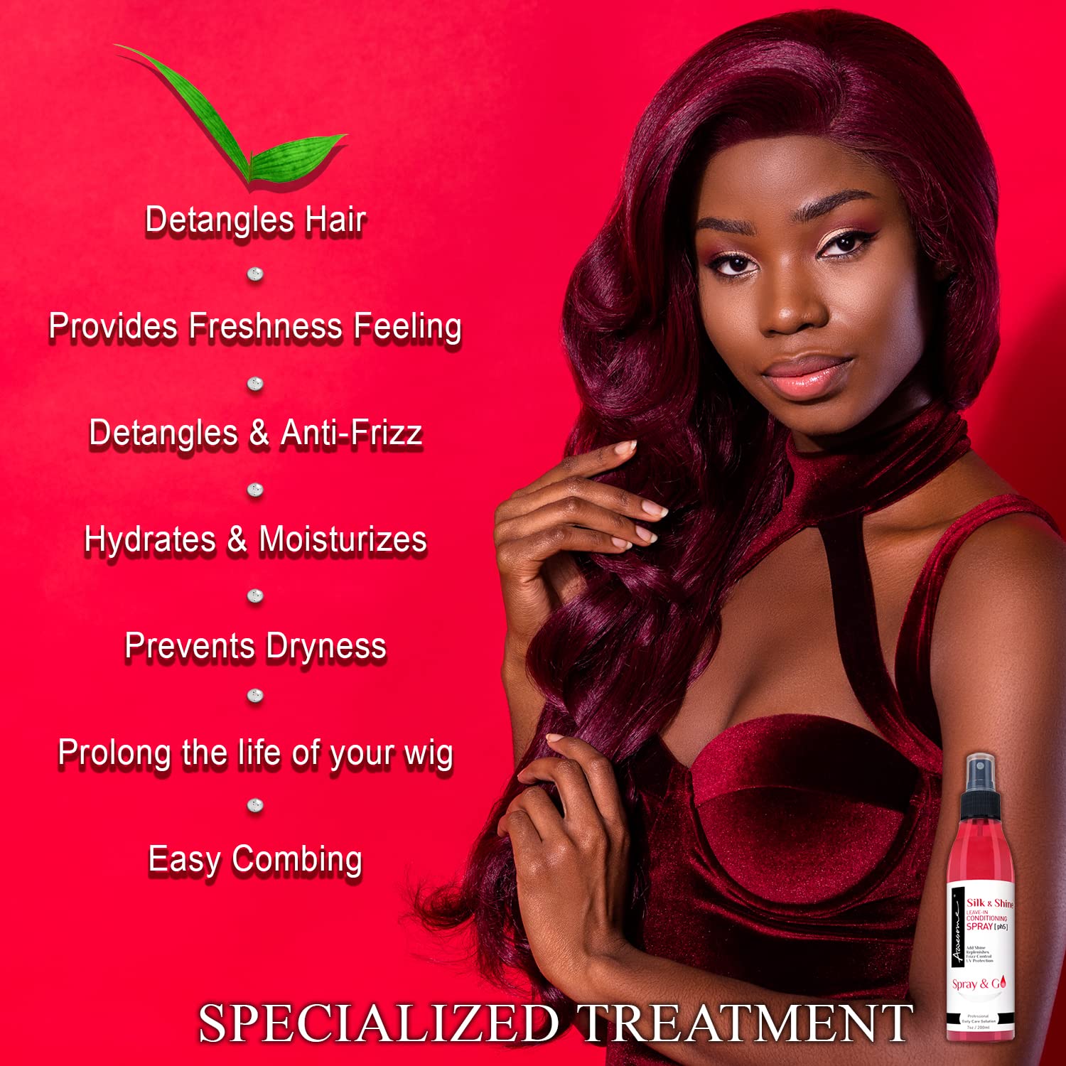 Awesome Silk & Shine Leave in Conditioner Spray, pH5, Detangles & Replenishes, Leaves Excellent Scent, Anti-Frizz, Provides Extra Moisture & Freshness Feeling, UV Protection, 7 fl oz - Image 2