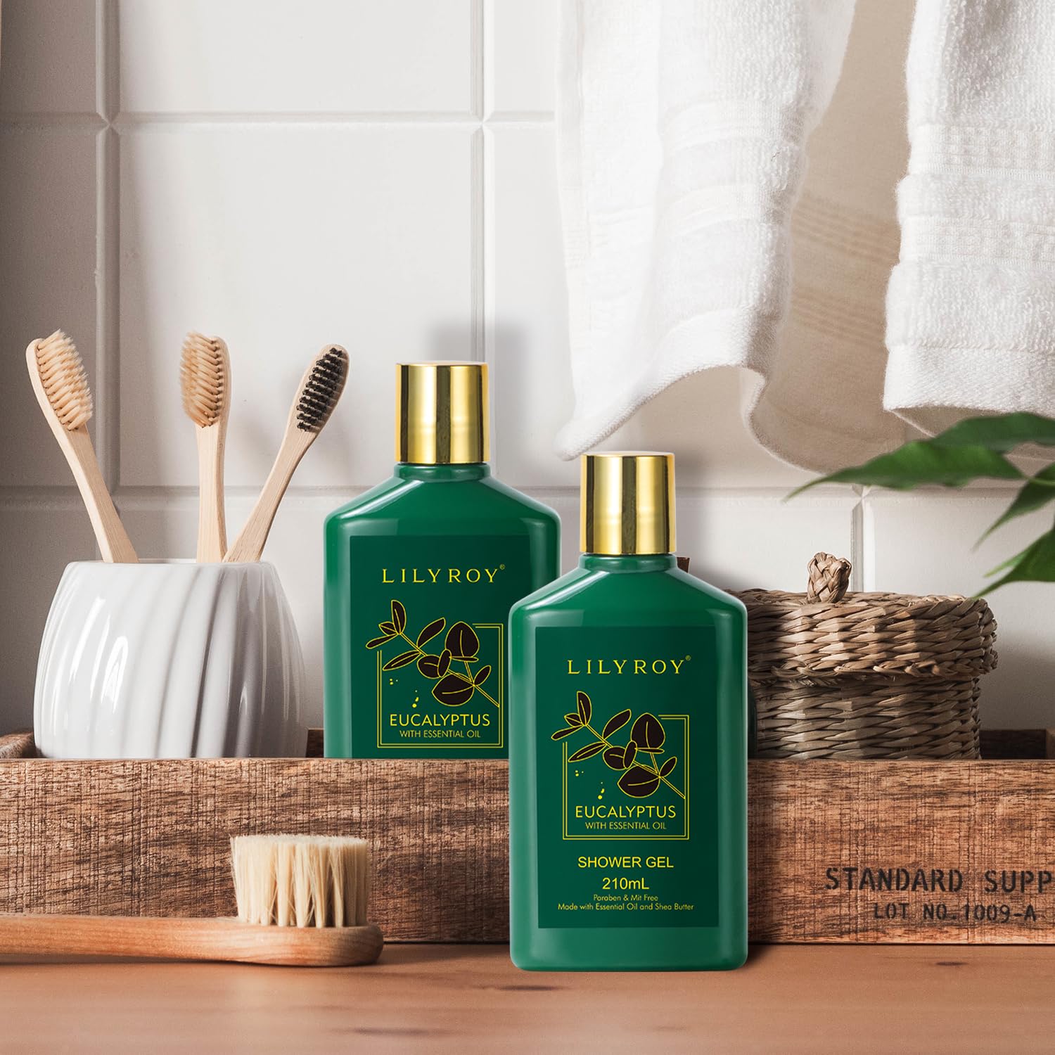 15-Piece Eucalyptus Bath Gift Set for Women and Men Spa Kit for Relaxation - Image 4