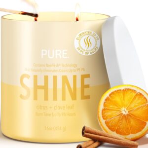 Candle-Lite Pure Citrus & Clove Leaf Odor Eliminating Scented Candles, Neofresh Technology Eliminates 99.9% of Odors, 16 oz 2-Wick Jar, Proudly Poured in The USA, 44-60 Hours Burn Time