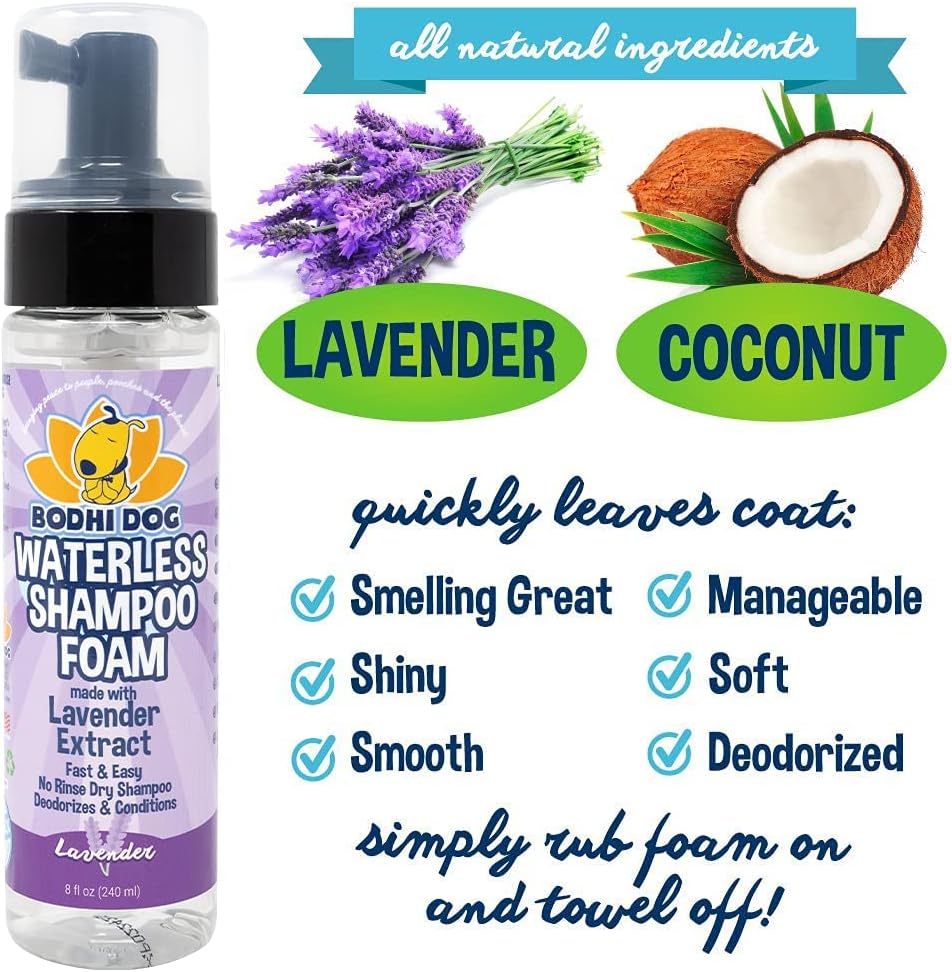 Bodhi Dog Waterless Shampoo - Natural Dry Shampoo for Dogs & Cats - Neutralizes Pet Odor - No Rinse Required - Made of Natural Extracts - Safe for Sensitive Skin - Made in USA - Lavender (8 Fl Oz) - Image 4