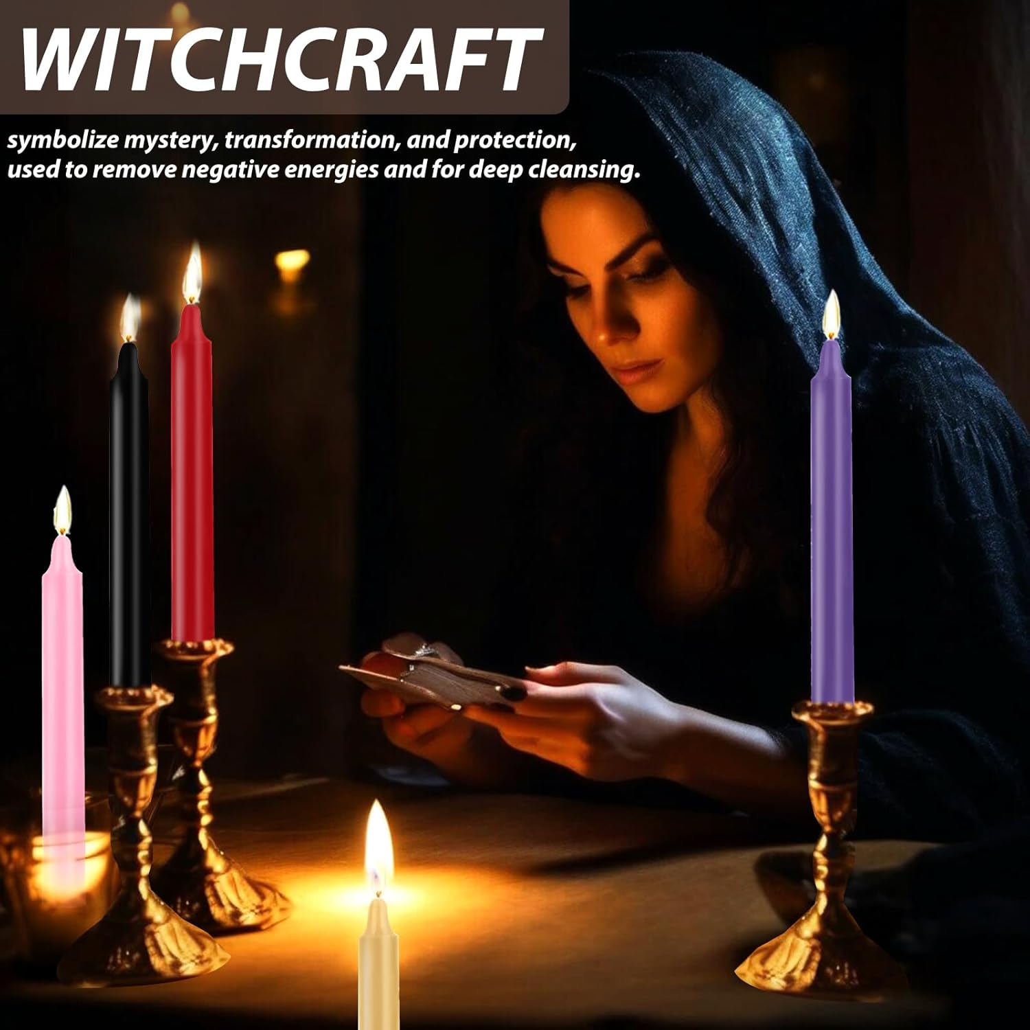 24 Pack 4 Inch Tall Multicolor Unscented Spell Chime Candles for Rituals - Image 5