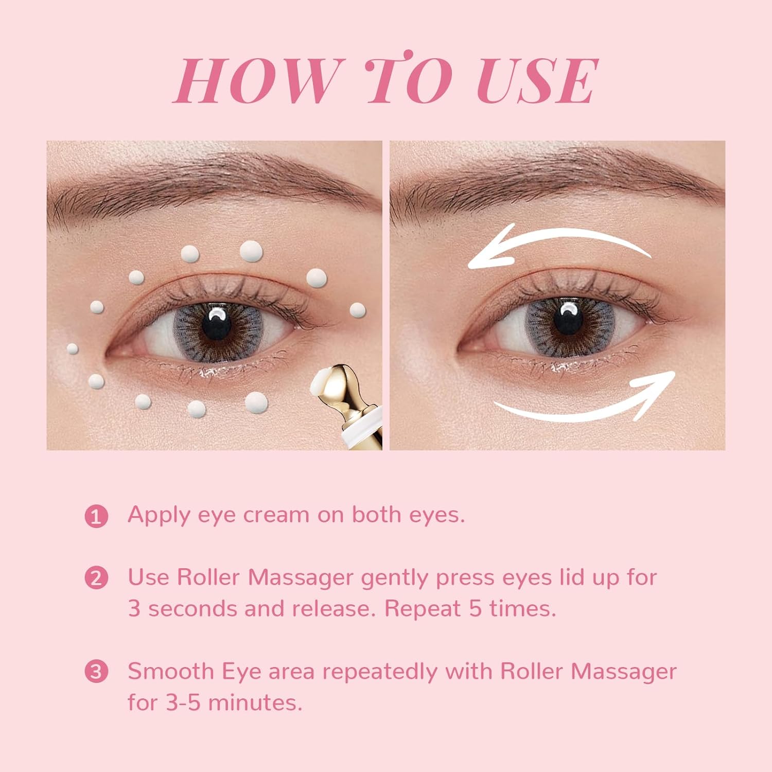 ANAI RUI Rose Caffeine Eye Cream 0.5 FL OZ for Dark Circles and Anti-Aging - Image 6