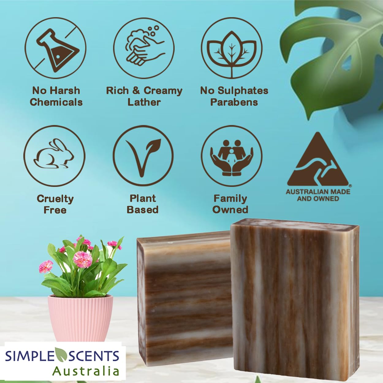 Sandalwood Scented Natural Soap Bars (12 Bars), 3.5oz Moisturizing French Triple Milled Soap Bars Enriched with Shea Butter - Pure Plant Oil Bath & Body Soap Bars - Image 2