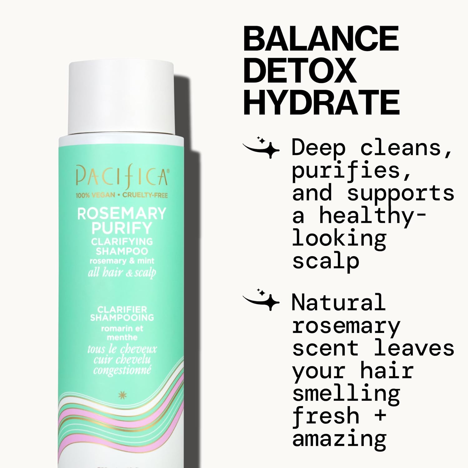 Pacifica Clarifying Shampoo – Rosemary Purify Invigorating Shampoo w/Soothing Mint for Detoxing Hair & Scalp Build-Up, Sulfate & Silicone Free - Vegan & Cruelty-Free Dermatologist Tested - Image 3