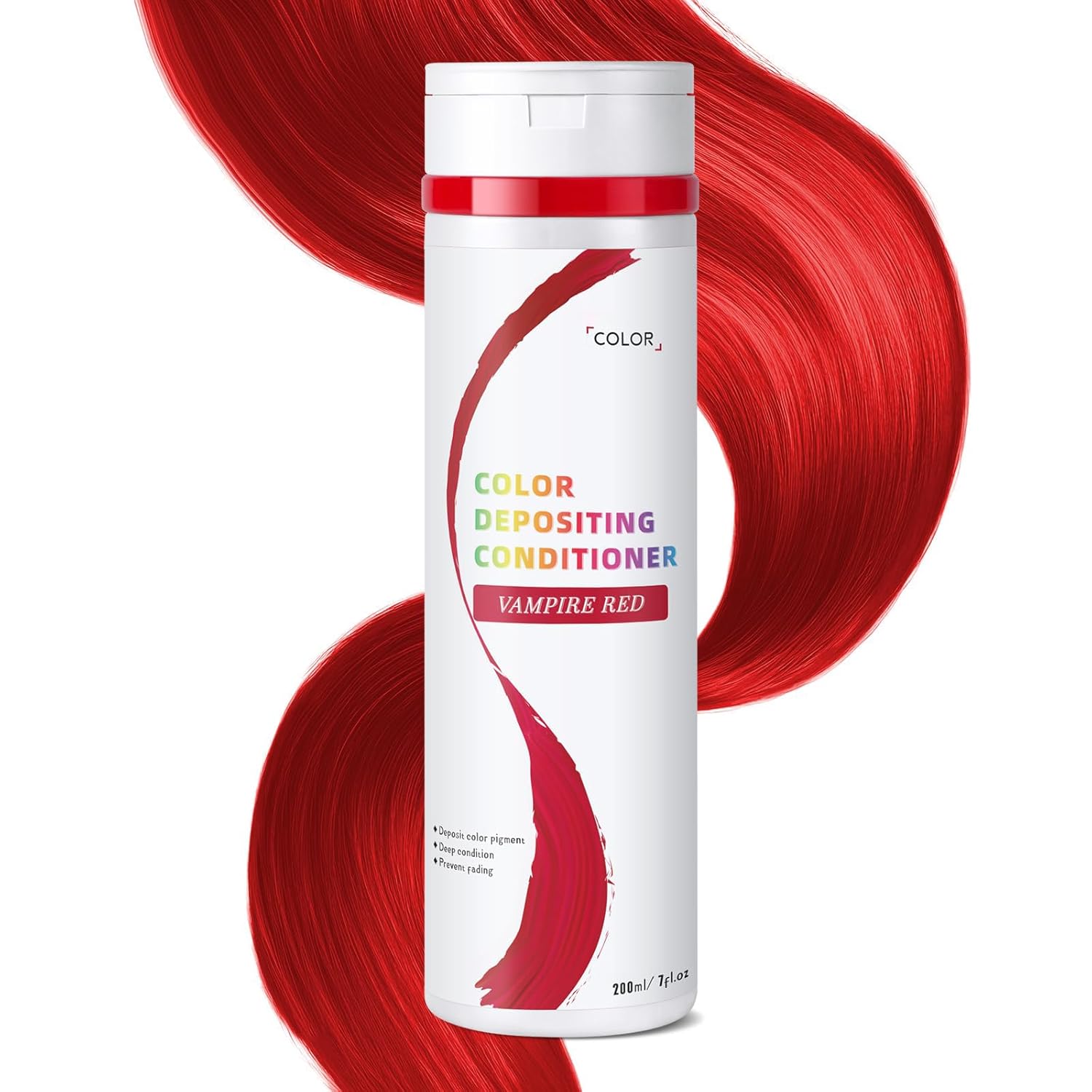Color Depositing Conditioner, Semi Permanent Hair Color - In-Shower, Prevent Fading & Refresh Color, Free of Damaging Chemicals, 7 Fl Oz, Red