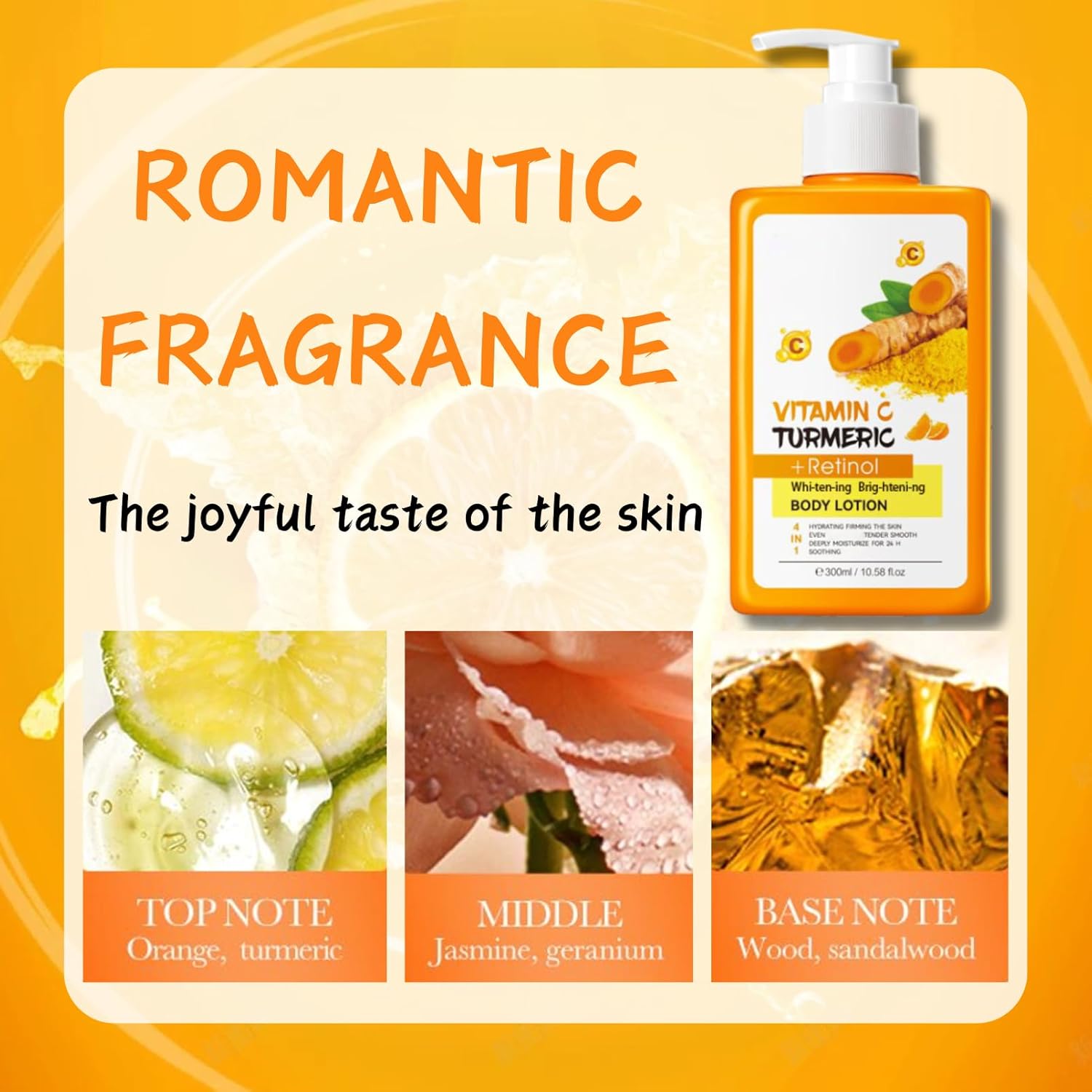 Turmeric Retinol 16 oz Moisturizing Body Lotion for Dry, Firming Skin - Image 7