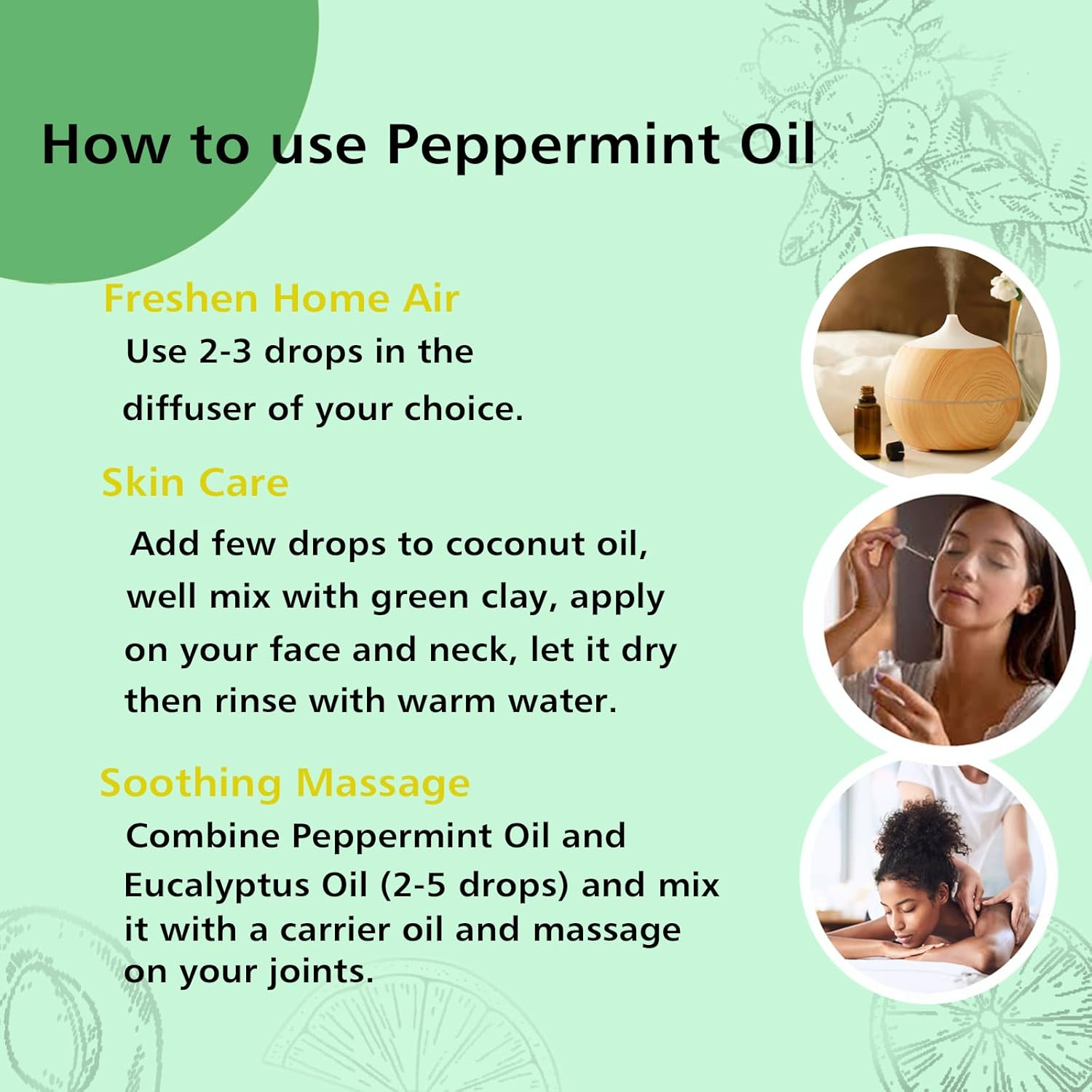 100ml 100% Pure Peppermint Essential Oil for Diffuser, Hair, Spray, Soap, Body Wash - Image 5