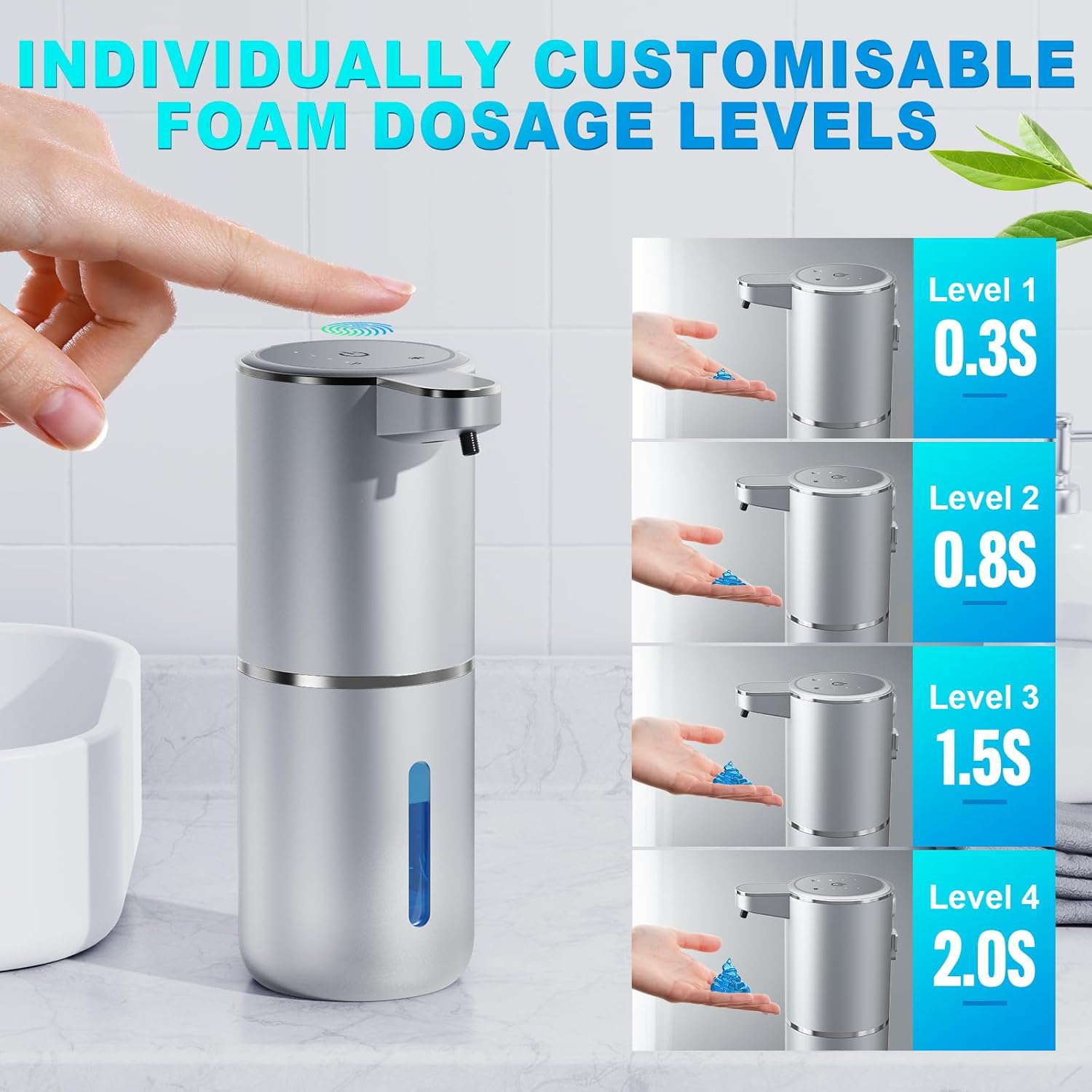 Automatic Touchless Soap Dispenser 380ml Wall Mount USB Rechargeable for Kitchen Bathroom - Image 3