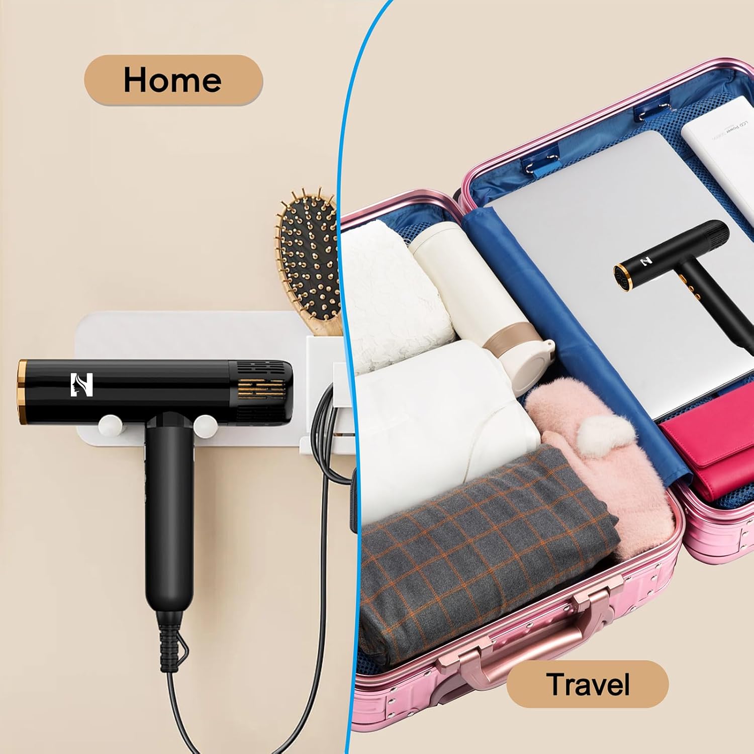 Nicebay 1600W Ionic Hair Dryer with Diffuser for Fast Drying, Lightweight Design - Image 8