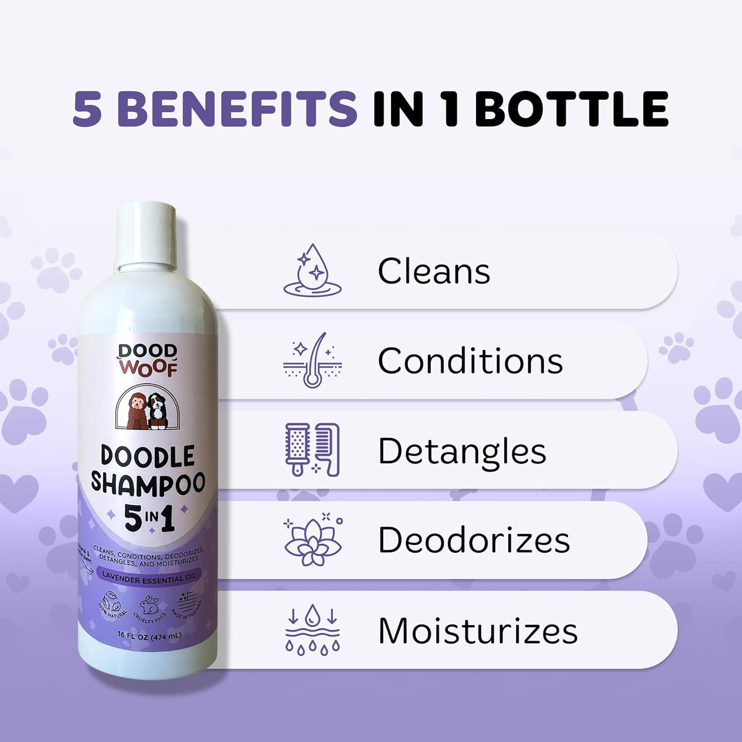 Dog Shampoo and Conditioner for Doodle | All Natural Dog Shampoo for Smelly Dogs | Sensitive Skin Pet Shampoo for Dogs| Goldendoodle, Doodles, Poodle, Puppy Shampoo and Conditioner - Image 3