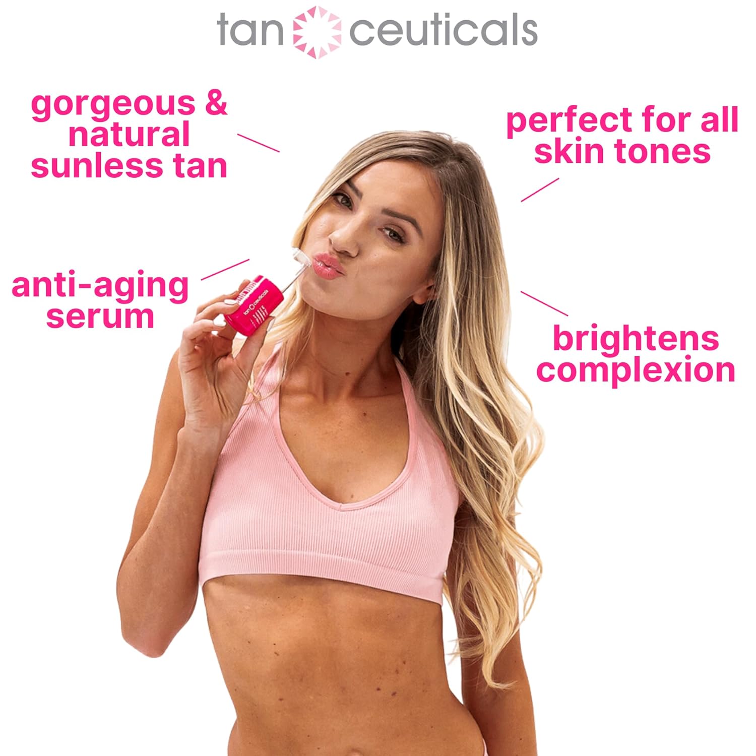 Tanceuticals Dark Self Tanning Face Serum 1 oz Hydrating with Vitamin C Hyaluronic Acid - Image 4