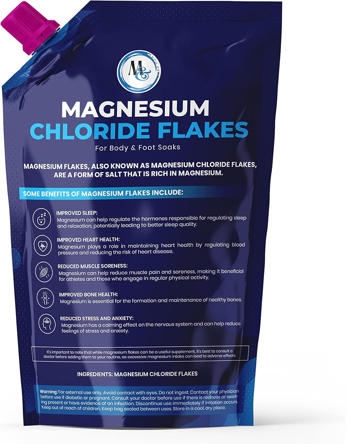 Dead Sea Magnesium Flakes Bath Salts - Superior Alternative to Epsom Salt - Premium Mineral Supplements for Muscle Relief, Aches - Raw and Pure Sourced Natural Salts, Relaxing Bath Foot Soak (15 Lb.) - Image 2
