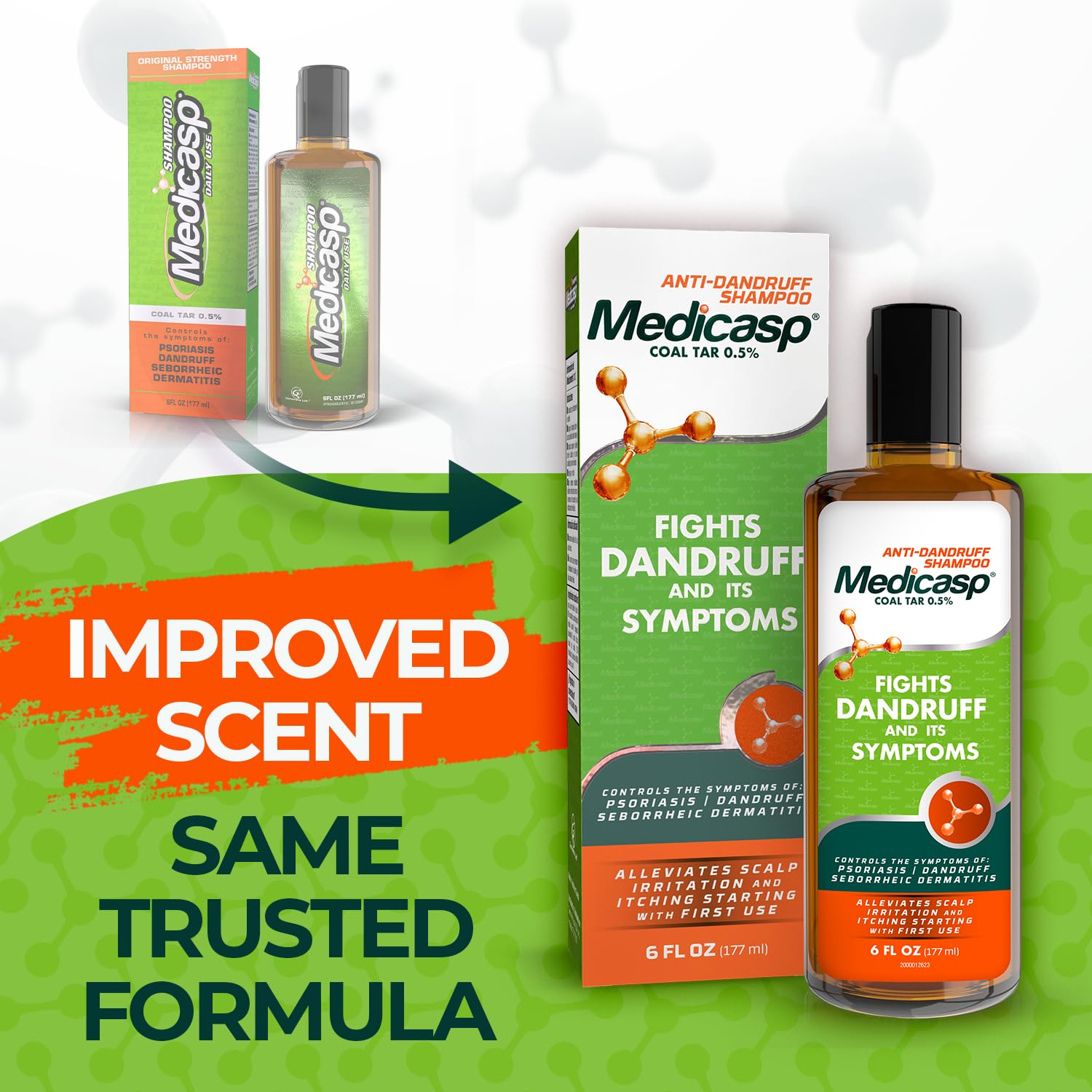 Medicasp Coal Tar Anti-Dandruff Shampoo, Alleviates Symptoms from 1st Wash, Treats Psoriasis, Seborrheic Dermatitis & Itchy Dry Scalp, Fights the Root Cause of Dandruff, Flakes Shampoo, 6 fl oz - Image 2