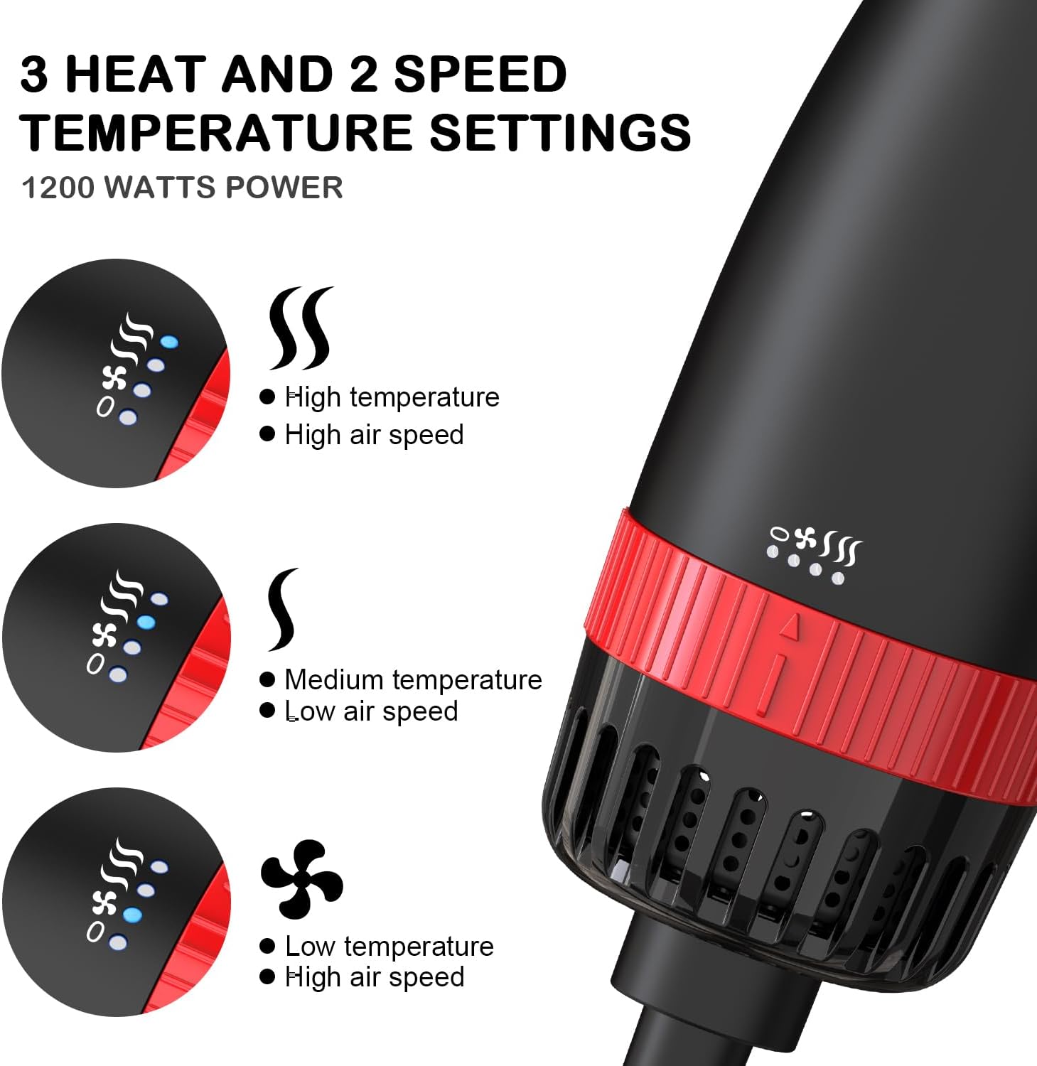Hair Dryer Brush, Hair Brush Blow Dryer and Volumizer, One-Step Hot Air Brush for Drying, Straightening, Volumizing - Image 3