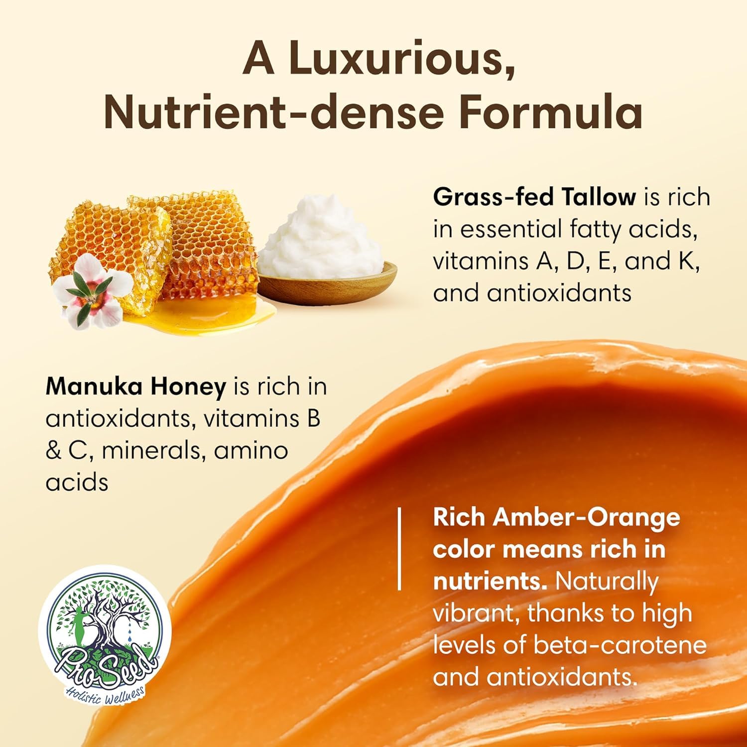 Handmade Grass-Fed Manuka Honey Tallow Balm 2oz Glass Jar for All Skin Types - Image 4