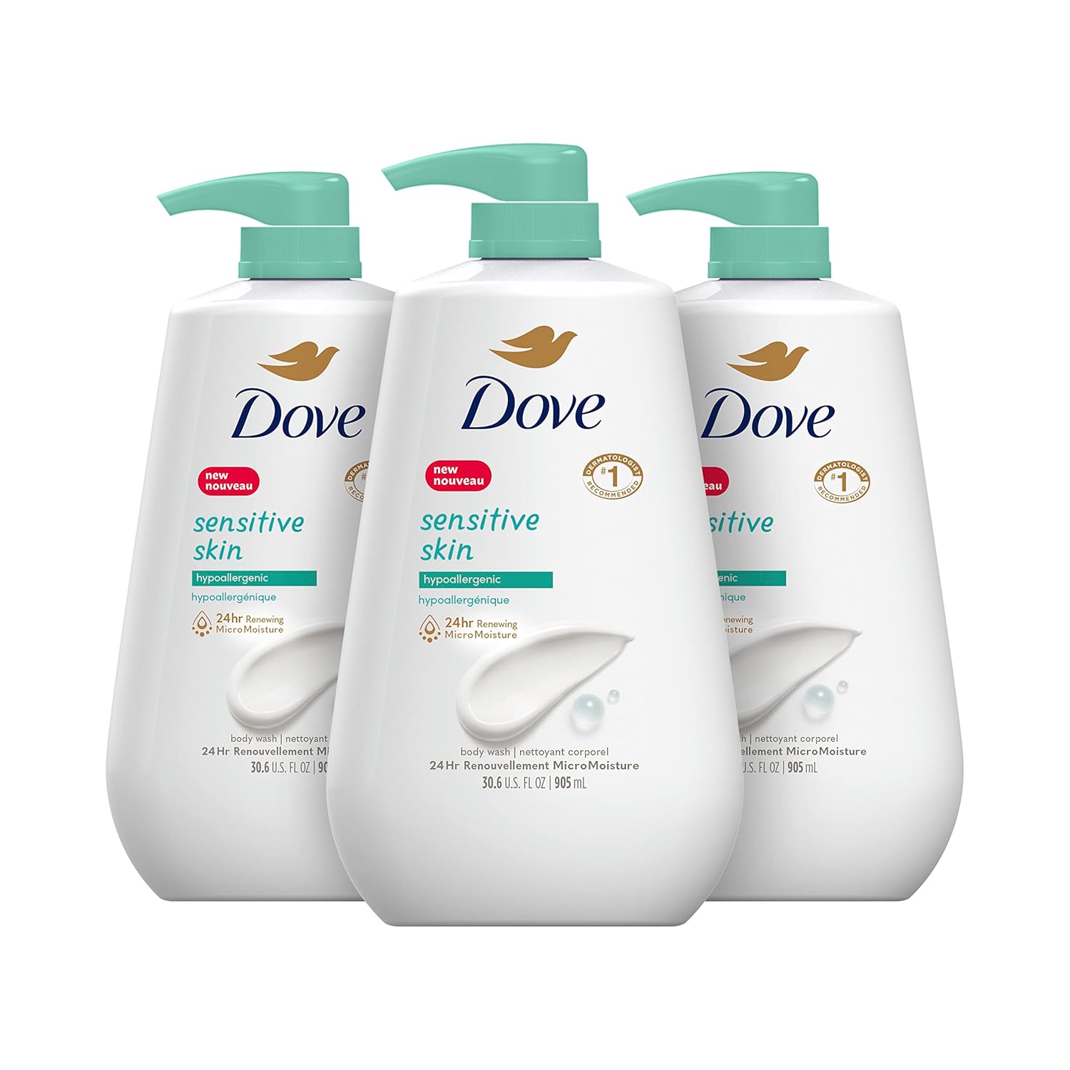 Dove Gentle Exfoliating Sea Minerals Body Wash 30.6 fl oz 3 Pack Sensitive Skin - Image 5
